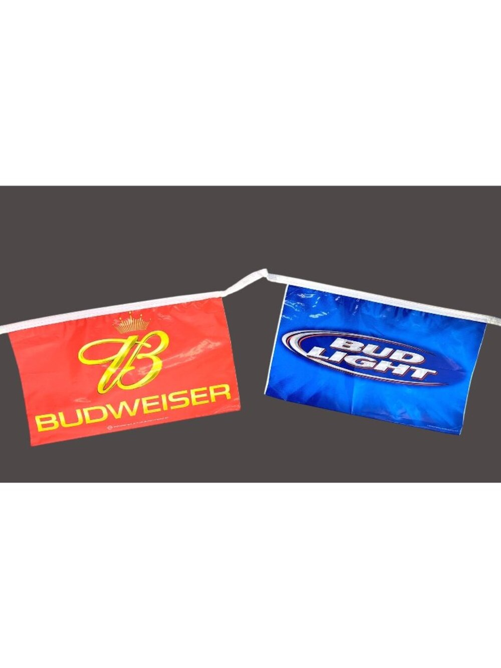 Vintage Budweiser Bud Light Beer Plastic Banner Flags 58 Feet Long Man Cave Bar